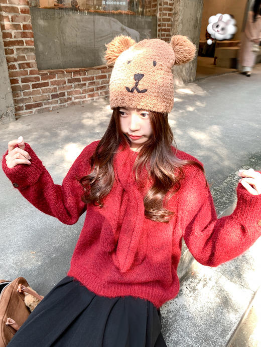 <曾小咸推荐>现货秒杀 ！微信超特价！韩系氛围感毛衣（送围巾） 日常199.99 立减110 秒杀89.99！！ 商品图13