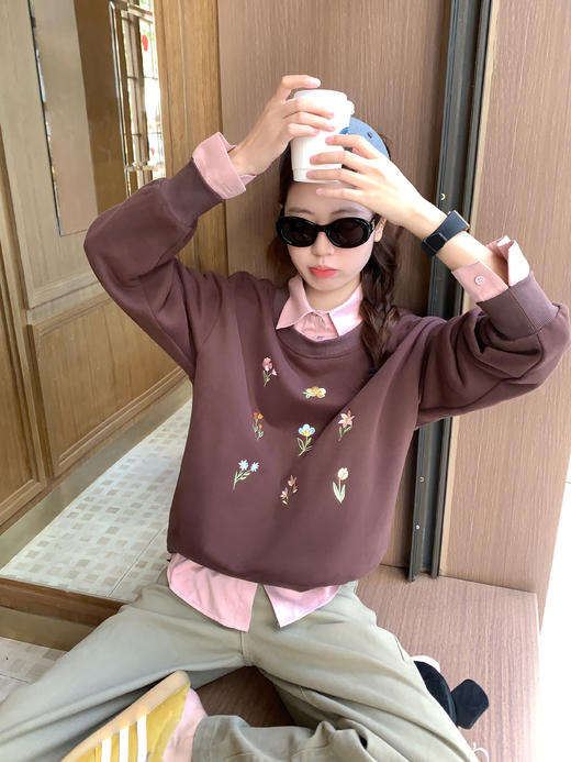 <曾小咸推荐>现货秒杀 ！微信超特价！韩系假两件加绒卫衣 日常229.99 立减140 秒杀89.99！！ 商品图7