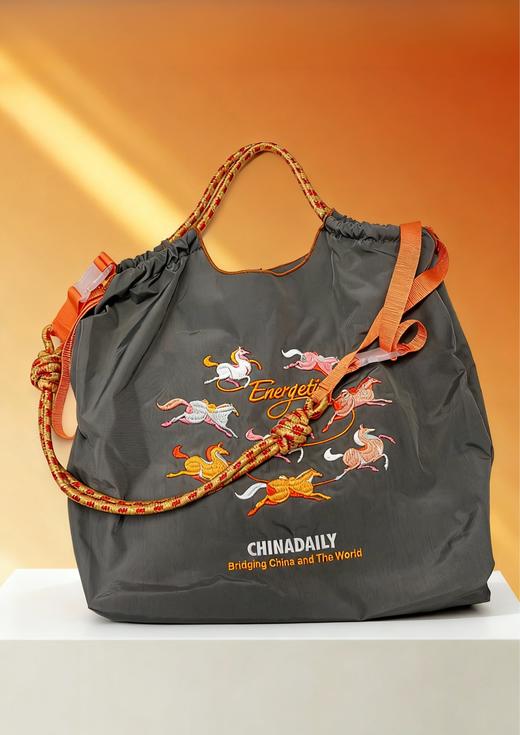 刺绣环保尼龙单肩包 商品图3