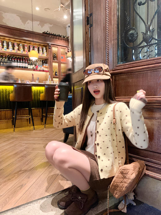 <曾小咸推荐>现货秒杀 ！微信超特价！韩系假两件波点针织开衫 日常199.99 立减110 秒杀89.99！！ 商品图9