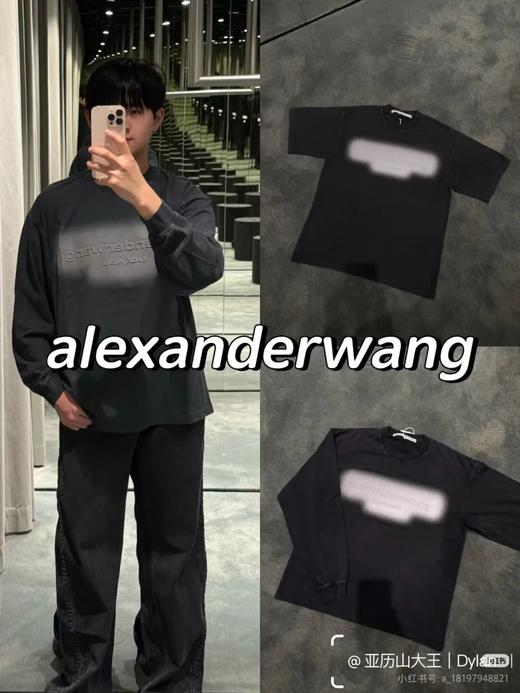 AW大王@lexander立体压花涂层反光水洗密织压纹情侣款圆领长袖 商品图2