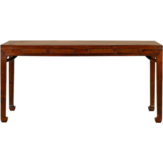 清	黄花梨带屉四面平独板画案 商品图5