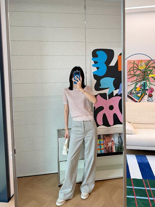 芬迪 新品 杏粉色老花针织短袖(MM) 商品图4