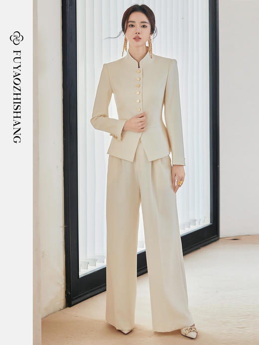 IWY/扶摇系列 复古国风西装套装女新款新中式单排扣老钱西服外套FYCP609 商品图1
