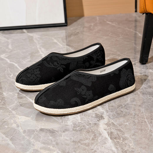 本草布鞋 禅意款黑色印花 商品图1