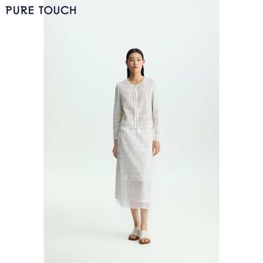 商场同款PURE TOUCH女装26春夏新款蕾丝半身裙棉混纺过膝中长裙 商品图3