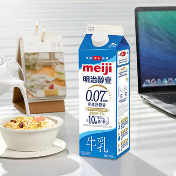 明治 【国内奶源】meiji 醇壹 牛奶 950ml*1瓶  3.5克蛋白质 低温牛奶 商品图0