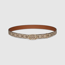GUCCI 古驰 女士饰椭圆形搭扣GG腰带 米色 813004 FAD1X 9742