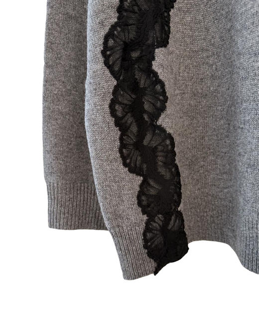 女款羊毛蕾丝拼接针织毛衣hu 商品图2