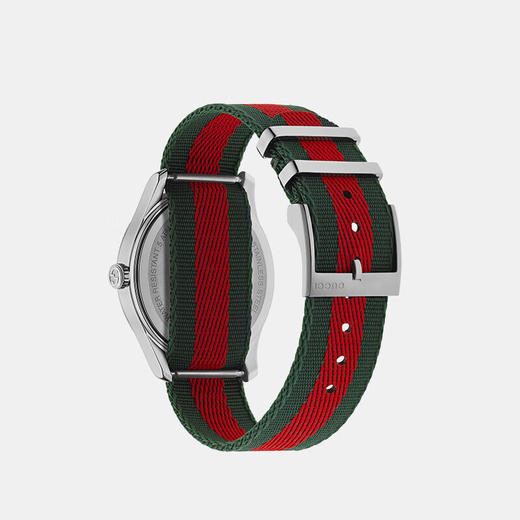 【GUCCI古驰 G-Timeless系列 腕表】 石英机芯 尼龙表带 红色表盘 男女同款 永恒小蜜蜂表男女中性手表 商品图5