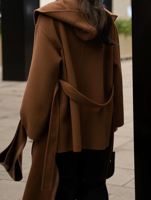 （*禾升级 安美桥面料）火桐hooton 缄默秋阳 30羊绒羊毛双面呢短款连帽大衣外套ZB9008 商品图1