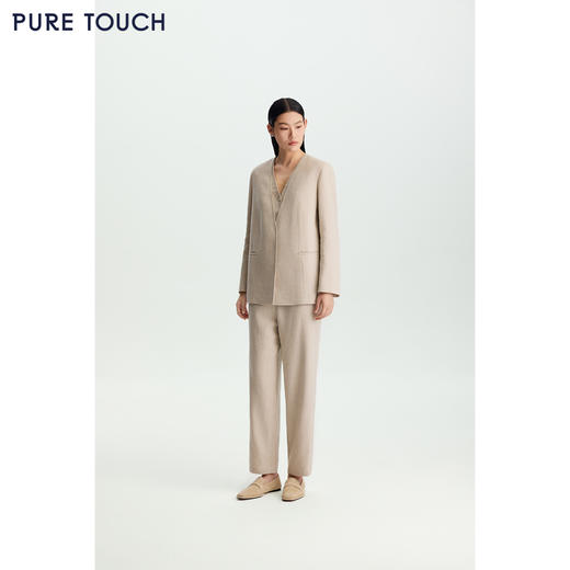 商场同款PURE TOUCH女装26春夏新款v领西装外套直筒廓形通勤外套 商品图1