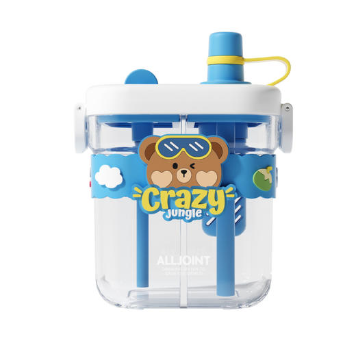 【632优选】优仅 ALL-JOINT BB40-C5 疯狂丛林双仓杯—小熊（蓝白）-SH1156 商品图1