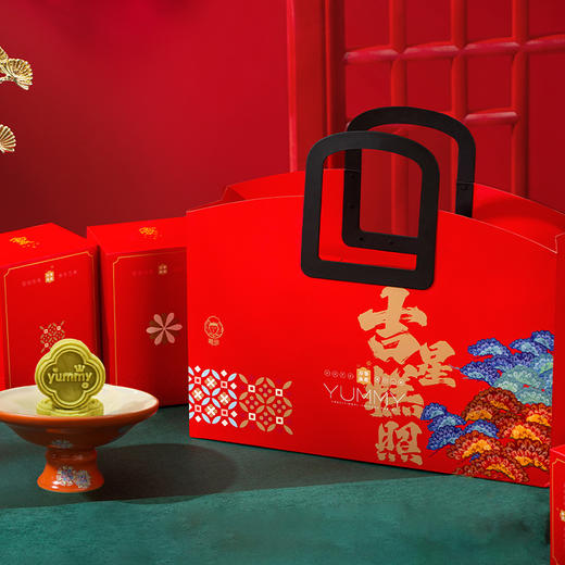 【雅觅】吉星糕照·国风豆糕礼盒450g（原味海藻糖绿豆糕、绿茶国风绿豆糕、桂花飘香绿豆糕） 商品图4