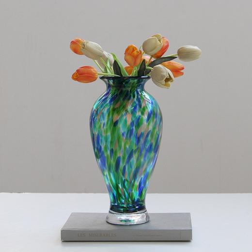 新中式复古琉璃花瓶餐桌高级感艺术软装居家轻奢渐变水培装饰花瓶 商品图2