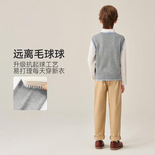 【英氏】【含绵羊毛】【120-165】男童针织衫马甲 商品图4