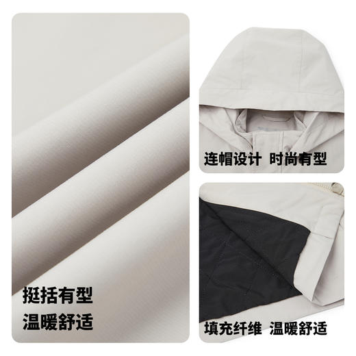 【门店同款】圣得西2025年冬季男款风衣连帽拉链保暖标准版型外套 商品图4