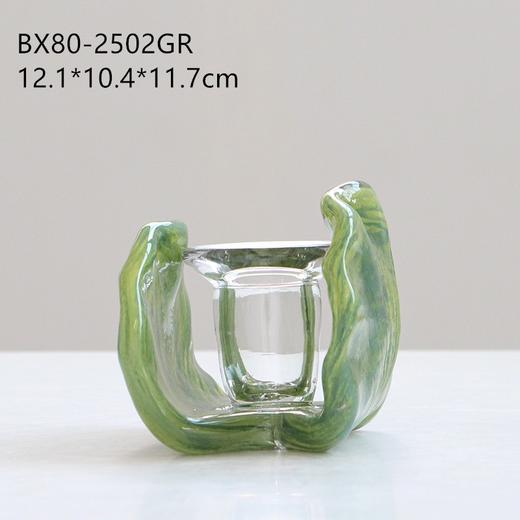 创意花朵河蚌玻璃烛台复中古创意餐桌氛围蜡烛台家居装饰 ins餐厅 商品图5