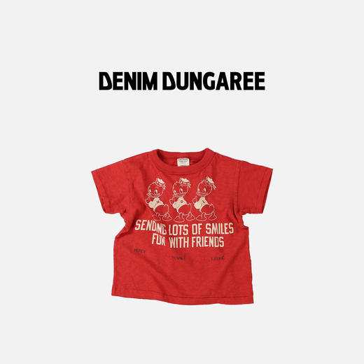 日本DD童装 DENIM DUNGAREE 迪士尼联名三只小鸭棉质针织短袖T恤 商品图1