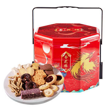 杏花楼糕点心礼盒节日提篮上海送礼品团购福利中华老字号百鸟朝凤1210g /休闲食品 /中式糕点 /中式糕点礼盒 商品图3