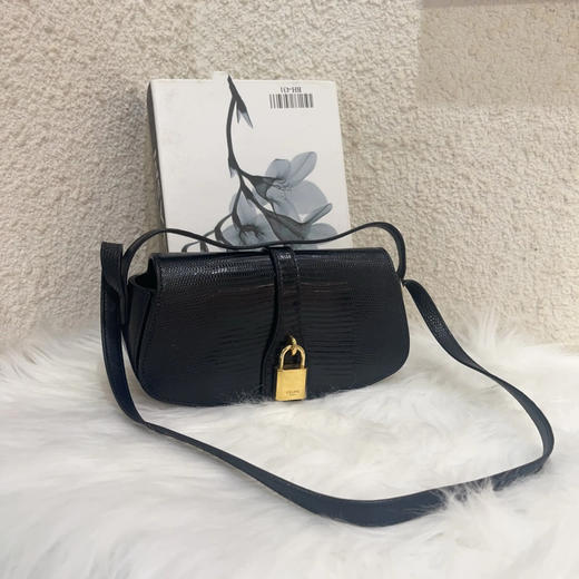 Celine TABOU 蜥蜴皮 黑色 锁头包 商品图0
