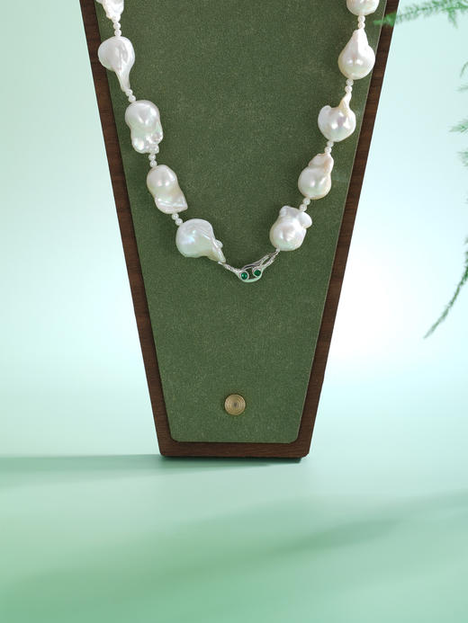 子佩集【潮汐褶皱】银S925珍珠惜王妃项链【BLKXL002】2.5mm小珠14-18mm巴洛克珠2601 商品图4