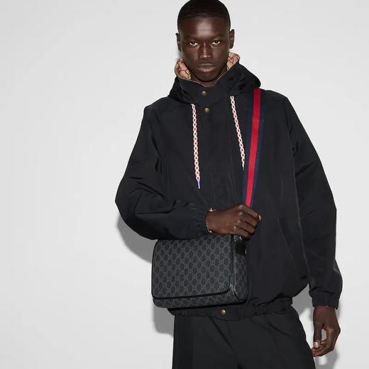【一】GUCCI 古驰 男士 GG Supreme帆布 中号斜挎单肩包 混色 792124 FADJA 1042 商品图7