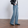 三彩2026春季新款休闲牛仔裤宽松窄版阔腿裤长裤简约M 商品缩略图1