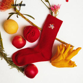 LABELHOOD蕾虎 “RED TO GO”SOCKS 红色袜子