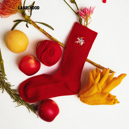LABELHOOD蕾虎 “RED TO GO”SOCKS 红色袜子 商品图0