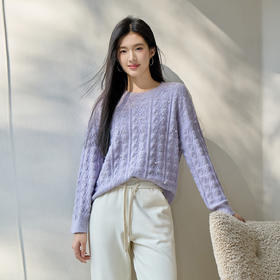 奢姿大码女装2025冬季时尚蕾丝娃娃领针织开衫胖妹妹气质减龄上衣9054670680