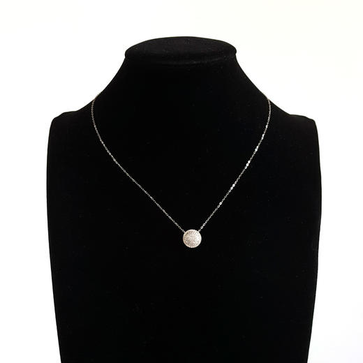 AU750白金简约时尚群镶款钻石吊坠项链12.5*12.5*4.2MM（皆取最大值）链长：44CM（长度可调节） 231225TJ31 商品图6