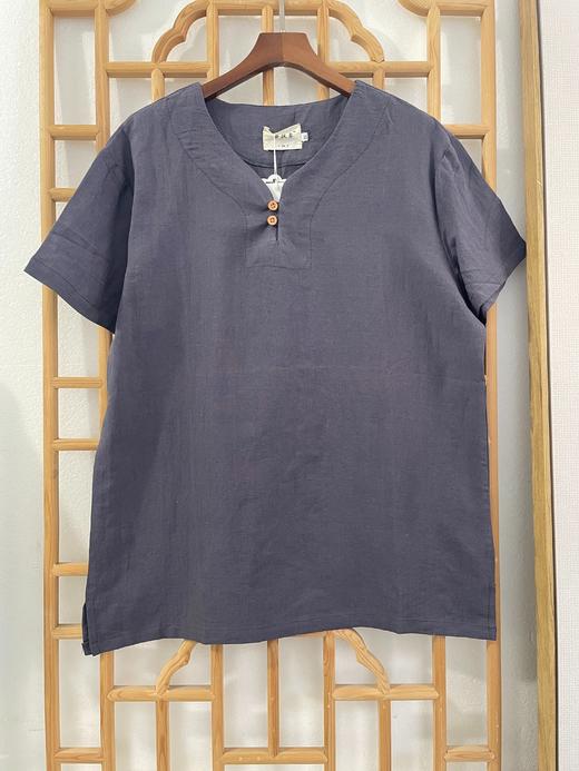 「断码清仓」男士棉麻禅意中式短袖上衣DZQC-108 商品图1
