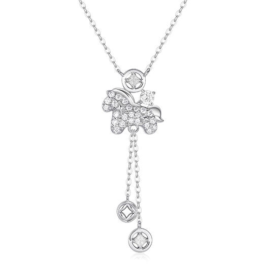 【新年限定】 卡蒂罗KADER  马上有钱项链/幸运钱币小马项链 925银/足银999生肖本命年闪耀吸睛吊坠马上来财转运锁骨链 百搭通勤时尚设计 商品图0