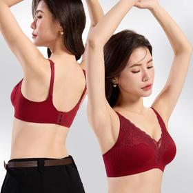 自选两件！【特妮娜 蕾丝无痕果冻内衣】一片式无痕 无钢圈 无缝线 无胶骨 果冻胶软支撑 托胸有力 浪漫蕾丝杯面 高弹加宽肩带 高弹面料 U型美背