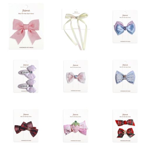 Feena菲娜 小童蝴蝶结发饰（合集） 女童公主布艺夹子女孩碎发发饰 商品图0