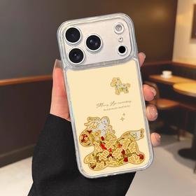 【“流动的福”财源滚动❗️萌趣可爱卡通图案】2026马年新年春节流沙适用苹果17promax透明16招财15套14软13新年红色手机壳。jc