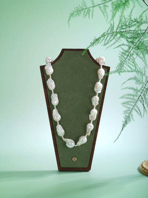 子佩集【潮汐褶皱】银S925珍珠惜王妃项链【BLKXL002】2.5mm小珠14-18mm巴洛克珠2601 商品图2