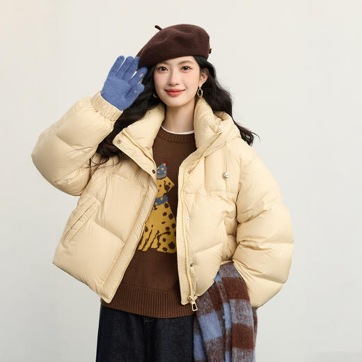 【12/31新品】熙世界韩系小狗提花毛衣女套头2025冬季新款加厚纤绒纱圆领针织衫 商品图4