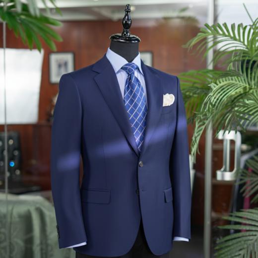 男士100%羊毛半麻衬工艺单排两粒扣西服西装套装 商品图2