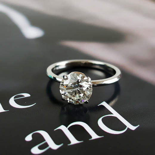 【98新】TIFFANY&Co.蒂芙尼True 系列1.60ct铂金四爪钻石戒指52号女士 291225NJS19 商品图3