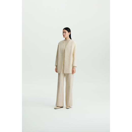 商场同款PURE TOUCH女装26春夏新款v领短外套中长款直筒羊毛外套 商品图5