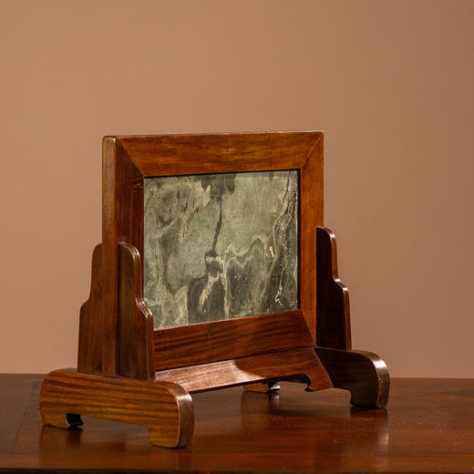 清	黄花梨镶绿石案屏 商品图1