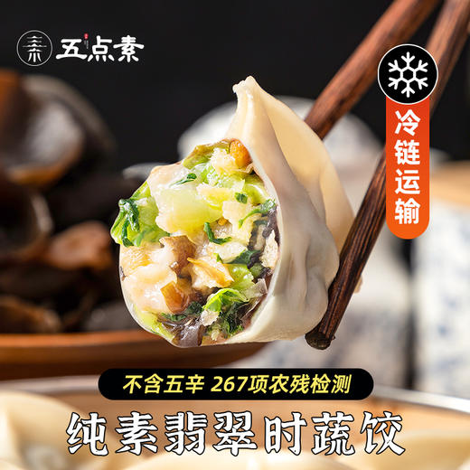 五点素 水饺饺子 翡翠时蔬/山野荠菜/山珍松茸/玉米马蹄/冬笋三鲜  500g/袋【24个/袋】 商品图1