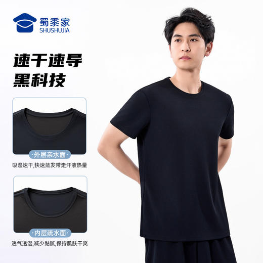 【干爽酷速干速导体能训练套装】户外快速导湿短袖T恤 透气清爽休闲短裤XZ501 商品图5