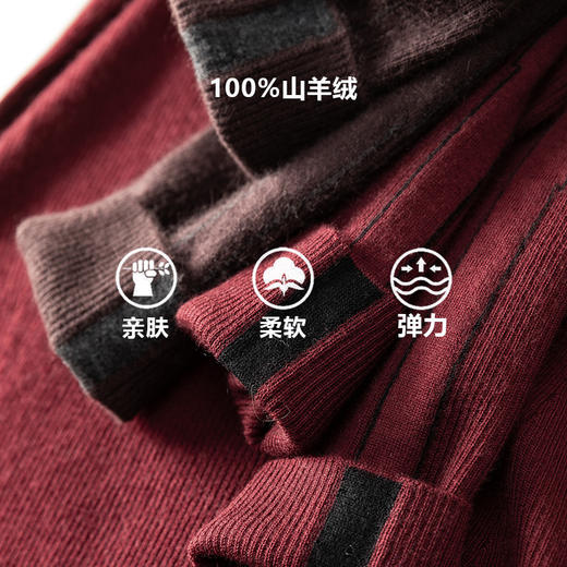 倪Ni同款~半开襟100%纯山羊绒衫女精纺打底气质显瘦毛衣CYR250456 商品图1