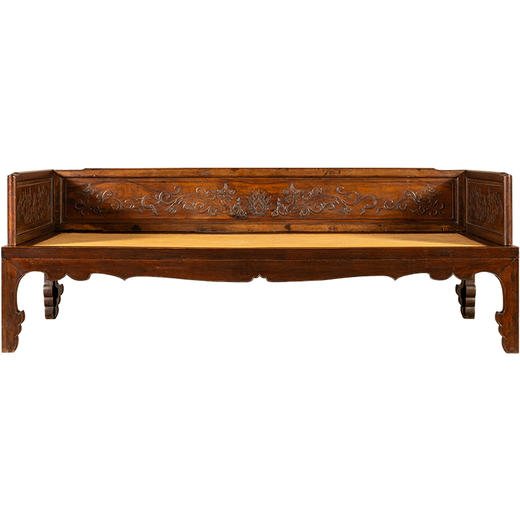 清早期	黄花梨二龙戏珠三围屏罗汉床 商品图5