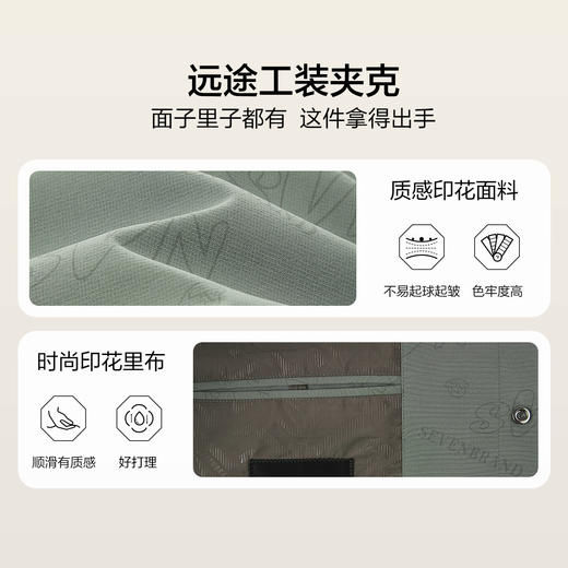 【工装满印茄克】柒牌男装翻领夹克2025秋季新款印花工装休闲茄克129K70390 商品图2