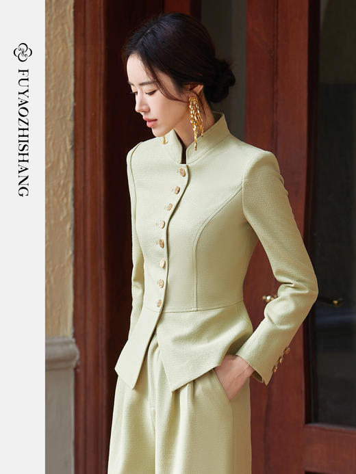 IWY/扶摇系列 复古国风西装套装女新款新中式单排扣老钱西服外套FYCP609 商品图3