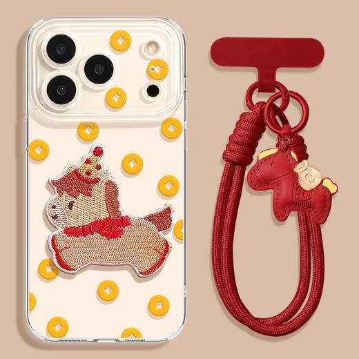 【手感舒适❗️耐脏防摔】铜钱刺绣小马挂绳适用VIVOIQ0015手机壳 X300PRO高颜值Y500少女14。jc 商品图0